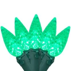 Northlight 70ct. LED Faceted C6 Christmas String Lights Green -Michaels Store D254079S 11