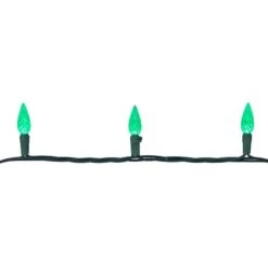 Northlight 70ct. LED Faceted C6 Christmas String Lights Green -Michaels Store D254079S 5