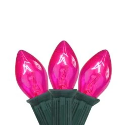 Northlight 25ct. C7 Christmas String Lights With Green Wire Pink