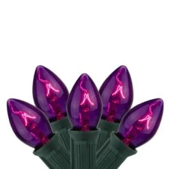 Northlight 25ct. C7 Christmas String Lights With Green Wire Purple -Michaels Store D254090S 1 1