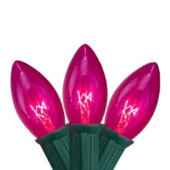 Northlight 25ct. C9 Christmas String Lights With Green Wire Pink -Michaels Store D254099S 1 1