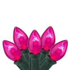 Northlight 25ct. C9 Christmas String Lights With Green Wire Pink -Michaels Store D254099S 13
