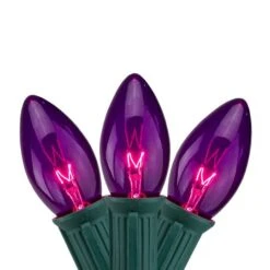 Northlight 25ct. C9 Christmas String Lights With Green Wire Purple -Michaels Store D254100S 1 1