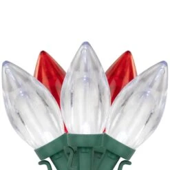 Northlight 25ct. C9 Christmas String Lights With Green Wire Red/Pure White