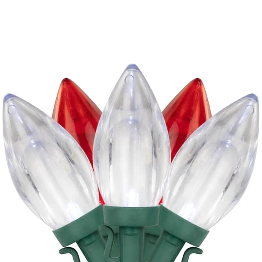 Northlight 25ct. C9 Christmas String Lights With Green Wire Red/Pure White 1 Northlight 25ct. C9 Christmas String Lights With Green Wire Red/Pure White