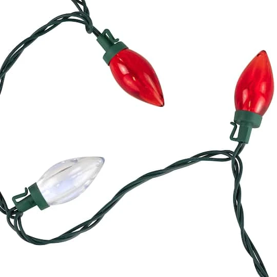 Northlight 25ct. C9 Christmas String Lights With Green Wire Red/Pure White 14 Northlight 25ct. C9 Christmas String Lights With Green Wire Red/Pure White - Image 14