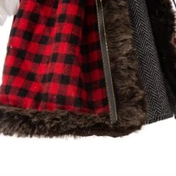 Glitzhome® 16" Red Plaid Faux Fur Angel Tree Topper -Michaels Store D254165S 7