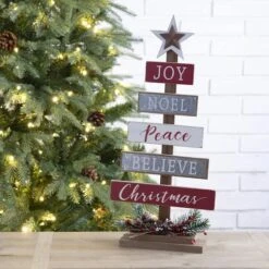 Glitzhome® 20" Wooden Christmas Tree Sign 10 Glitzhome® 20" Wooden Christmas Tree Sign -Michaels Store D254178S 3