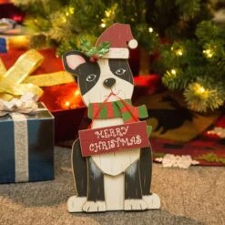 Glitzhome® 16" Wooden Dog Christmas Décor Accent -Michaels Store D254183S 2