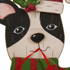 Glitzhome® 16" Wooden Dog Christmas Décor Accent -Michaels Store D254183S 4