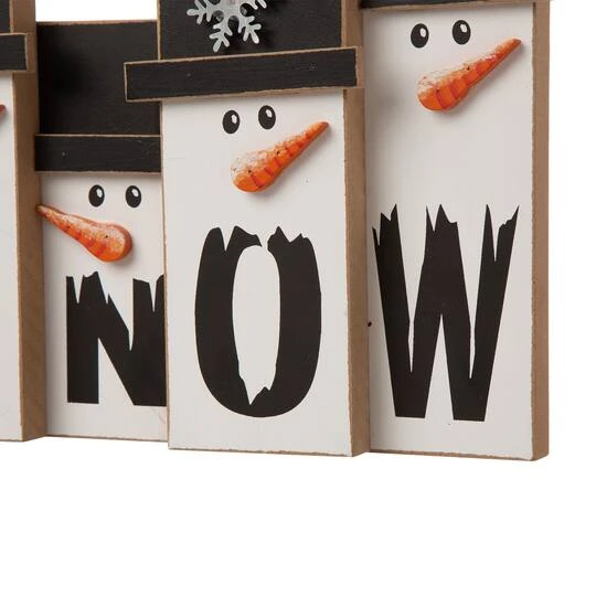 Glitzhome® 12" Wooden Snowman Family Tabletop Accent 6 Glitzhome® 12" Wooden Snowman Family Tabletop Accent - Image 6