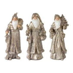 Melrose Festive Gold Santa Set, 12.25"