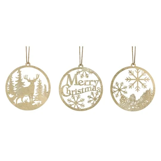 Melrose 24ct. 17.5" Gold Iron Christmas Ornaments 2 Melrose 24ct. 17.5" Gold Iron Christmas Ornaments - Image 2