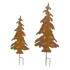 Melrose Gold Iron Tree Stakes Set, 42.5" & 54"