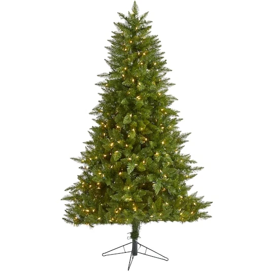 6.5ft. Pre-Lit Vermont Spruce Artificial Christmas Tree, Warm White LED Lights 1 6.5ft. Pre-Lit Vermont Spruce Artificial Christmas Tree, Warm White LED Lights
