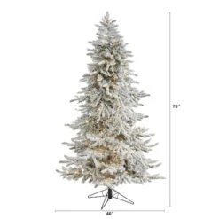 6.5ft. Pre-Lit Flocked Grand Northern Rocky Fir Artificial Christmas Tree, Warm Micro LED Lights -Michaels Store D255895S 2