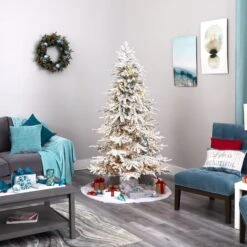 6.5ft. Pre-Lit Flocked Grand Northern Rocky Fir Artificial Christmas Tree, Warm Micro LED Lights -Michaels Store D255895S 8