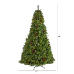8ft. Pre-Lit Montana Mixed Pine, Pinecones & Berries Artificial Christmas Tree With Clear LED Lights 12 8ft. Pre-Lit Montana Mixed Pine, Pinecones & Berries Artificial Christmas Tree With Clear LED Lights -Michaels Store D255943S 2