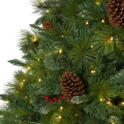 8ft. Pre-Lit Montana Mixed Pine, Pinecones & Berries Artificial Christmas Tree With Clear LED Lights 11 8ft. Pre-Lit Montana Mixed Pine, Pinecones & Berries Artificial Christmas Tree With Clear LED Lights -Michaels Store D255943S 3
