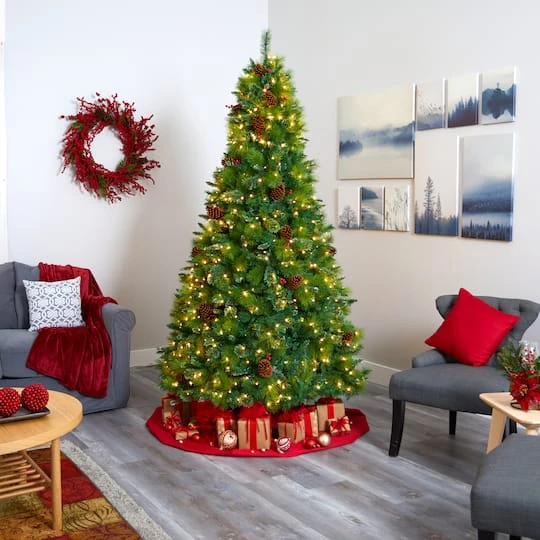 8ft. Pre-Lit Montana Mixed Pine, Pinecones & Berries Artificial Christmas Tree With Clear LED Lights 3 8ft. Pre-Lit Montana Mixed Pine, Pinecones & Berries Artificial Christmas Tree With Clear LED Lights - Image 3