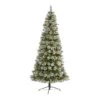 8ft. Pre-Lit Frosted Swiss Pine & Berries Artificial Christmas Tree With Clear LED Lights