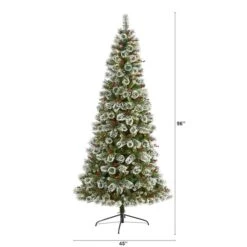 8ft. Pre-Lit Frosted Swiss Pine & Berries Artificial Christmas Tree With Clear LED Lights 10 8ft. Pre-Lit Frosted Swiss Pine & Berries Artificial Christmas Tree With Clear LED Lights -Michaels Store D255952S 2