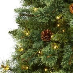 7ft. Pre-Lit White Mountain Pine & Pinecones Artificial Christmas Tree With Clear LED Lights 11 7ft. Pre-Lit White Mountain Pine & Pinecones Artificial Christmas Tree With Clear LED Lights -Michaels Store D255960S 3