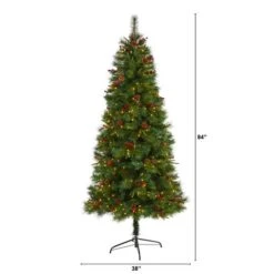 7ft. Pre-Lit Mixed Pine Artificial Christmas Tree, Clear LED Lights 15 7ft. Pre-Lit Mixed Pine Artificial Christmas Tree, Clear LED Lights -Michaels Store D255983S 2