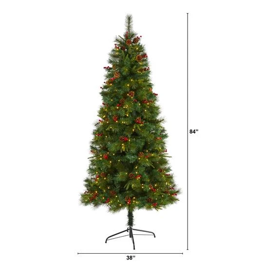7ft. Pre-Lit Mixed Pine Artificial Christmas Tree, Clear LED Lights 8 7ft. Pre-Lit Mixed Pine Artificial Christmas Tree, Clear LED Lights - Image 8