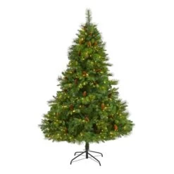 6.5ft. Pre-Lit West Virginia Mixed Pine Artificial Christmas Tree, Clear LED Lights