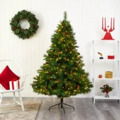 6.5ft. Pre-Lit West Virginia Mixed Pine Artificial Christmas Tree, Clear LED Lights -Michaels Store D255993S 5