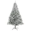 7ft. Unlit Flocked Rock Springs Spruce Artificial Christmas Tree