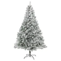 7ft. Unlit Flocked Rock Springs Spruce Artificial Christmas Tree