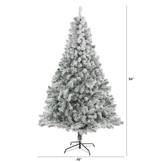 7ft. Unlit Flocked Rock Springs Spruce Artificial Christmas Tree 3 7ft. Unlit Flocked Rock Springs Spruce Artificial Christmas Tree - Image 3