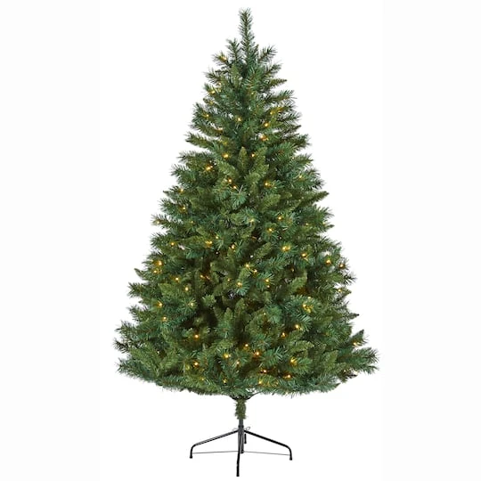 6ft. Pre-Lit Rocky Mountain Mixed Pine Artificial Christmas Tree, 300 LED Lights 1 6ft. Pre-Lit Rocky Mountain Mixed Pine Artificial Christmas Tree, 300 LED Lights