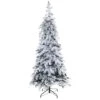 7ft. Pre-Lit Flocked Montana Down Swept Spruce & Pinecones Artificial Christmas Tree With Clear LED Lights