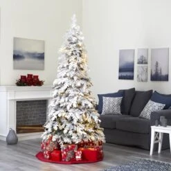 7ft. Pre-Lit Flocked Montana Down Swept Spruce & Pinecones Artificial Christmas Tree With Clear LED Lights -Michaels Store D256063S 8