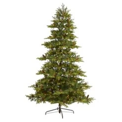 7.5ft. Pre-Lit Yukon Mountain Fir & Pinecones Artificial Christmas Tree With Clear Lights