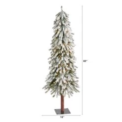 5ft. Pre-Lit Flocked Grand Alpine Artificial Christmas Tree, Clear LED Lights -Michaels Store D256145S 2