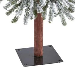 5ft. Pre-Lit Flocked Grand Alpine Artificial Christmas Tree, Clear LED Lights -Michaels Store D256145S 4