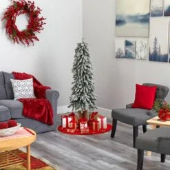 5ft. Pre-Lit Flocked Grand Alpine Artificial Christmas Tree, Clear LED Lights -Michaels Store D256145S 7