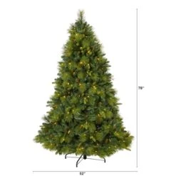 6.5ft. Pre-Lit North Carolina Mixed Pine Artificial Christmas Tree, Warm White LED Lights -Michaels Store D256178S 2
