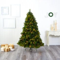 6.5ft. Pre-Lit North Carolina Mixed Pine Artificial Christmas Tree, Warm White LED Lights -Michaels Store D256178S 5