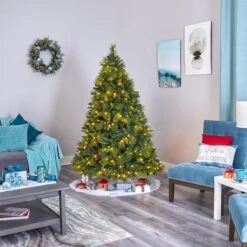 6.5ft. Pre-Lit North Carolina Mixed Pine Artificial Christmas Tree, Warm White LED Lights -Michaels Store D256178S 6