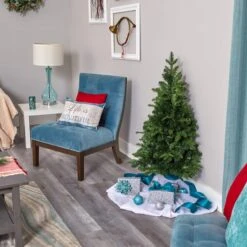 4ft. Pre-Lit Grand Teton Spruce Flat Back Artificial Christmas Tree, Clear LED Lights -Michaels Store D256182S 10