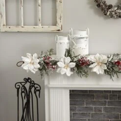 5ft. Frosted Magnolia & Berry Garland -Michaels Store D292883S 14