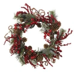 24" Red Berry Wreath