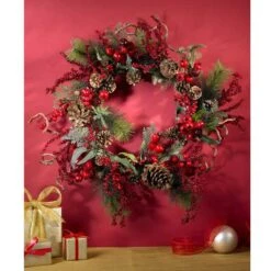 24" Red Berry Wreath -Michaels Store D292933S 12