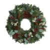 24" Eucalyptus & Pine Wreath With Berries And Pinecones