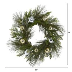 26" Sparkling Pine Wreath With Ornaments -Michaels Store D292955S 2